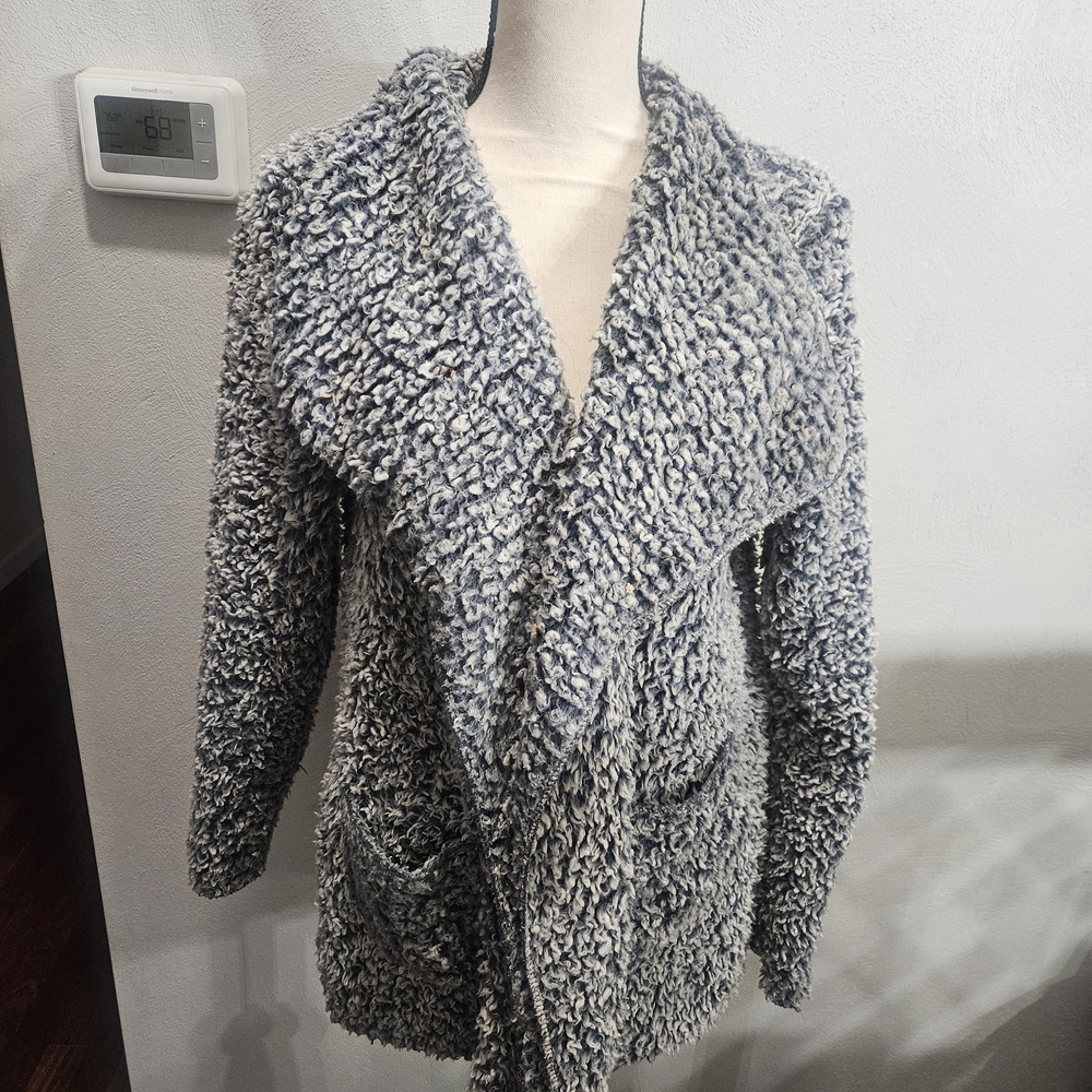 Sherpa Teddy Bear  Jacket/Sweatshirt Soft No Label Cardigan Style Sz XL